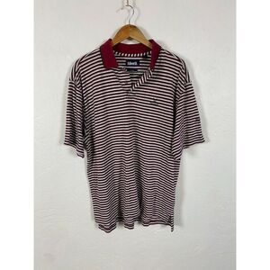 Ashworth Ez-tech  Men's Large Polo Golf Shirt white beetroot Lined L‎